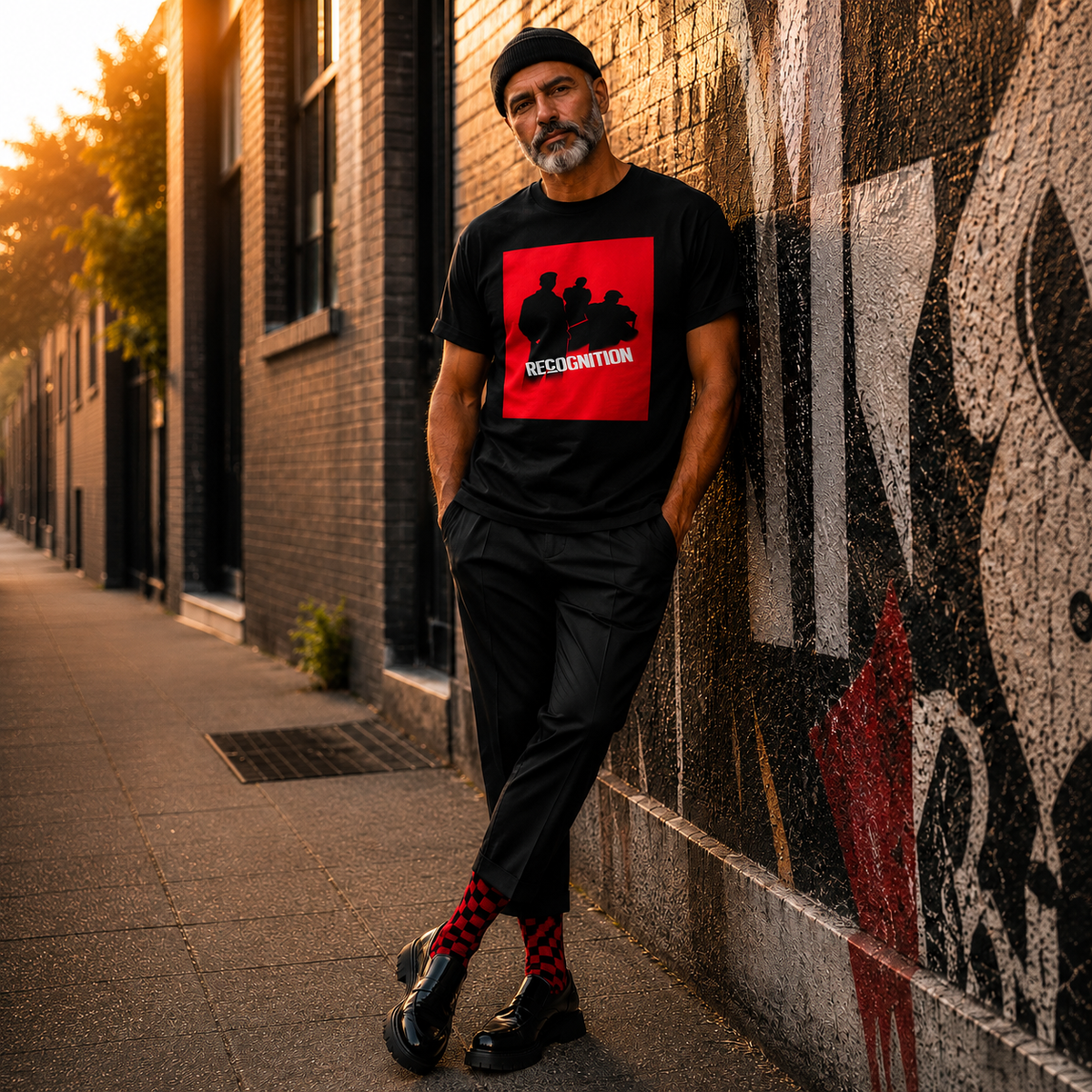 Demon Boyz Recognition silhouette t-shirt  - red block edition